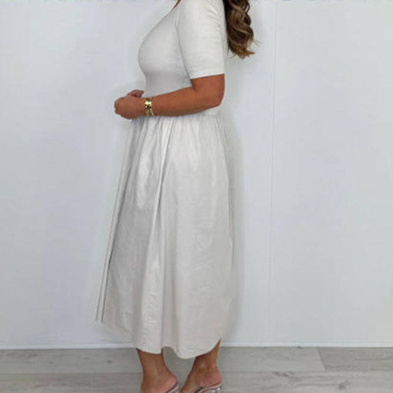 🔥👗Elegancka modna sukienka w jednolitym kolorze