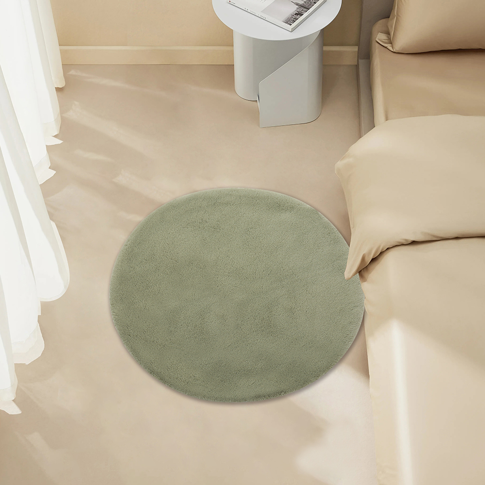Round Rug for Bedroom Living Room Mint Green
