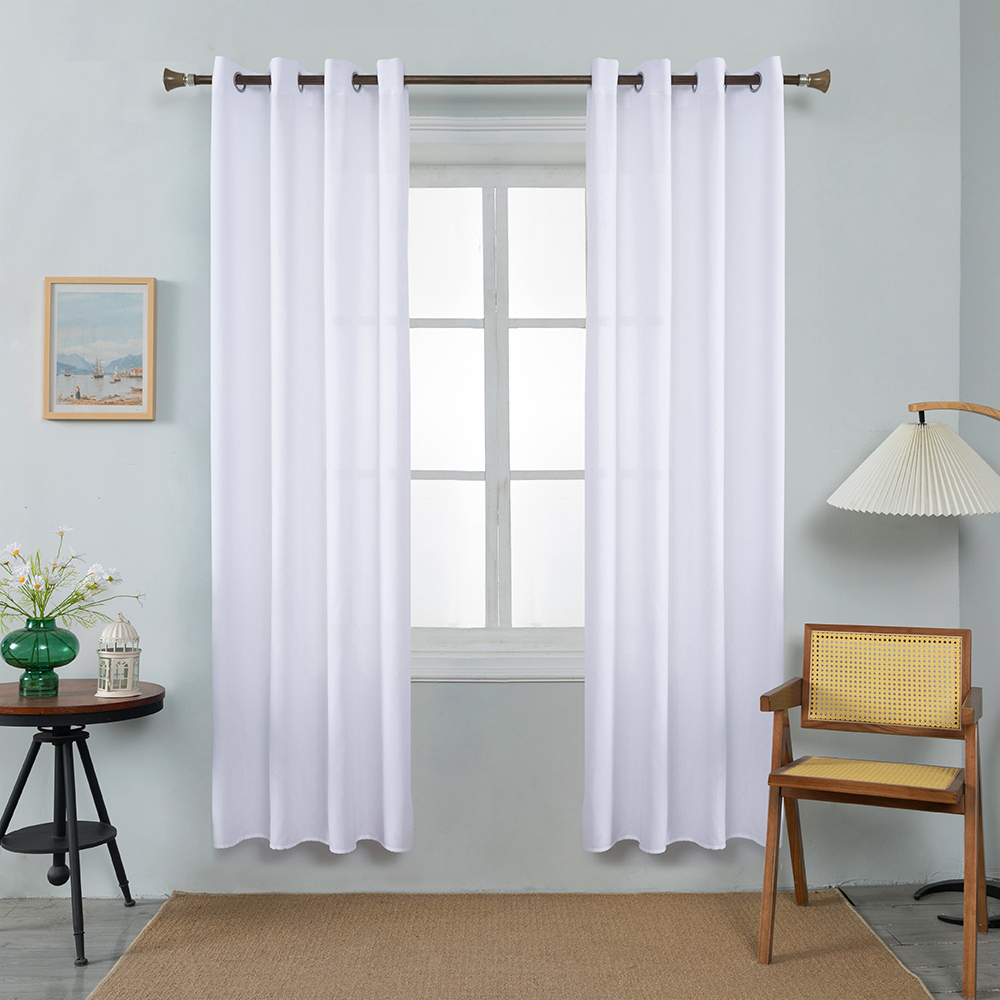 Fine Cotton and Linen Curtains Livingroom White