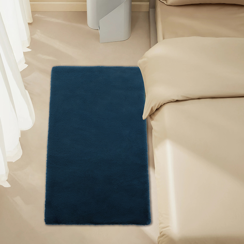 Carpet Rectangular Rug for Bedroom Living Room Blue