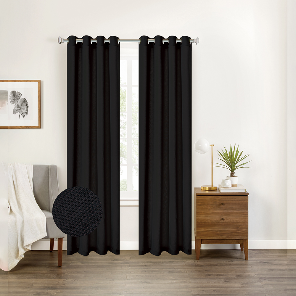 Twill Curtain Livingroom Black