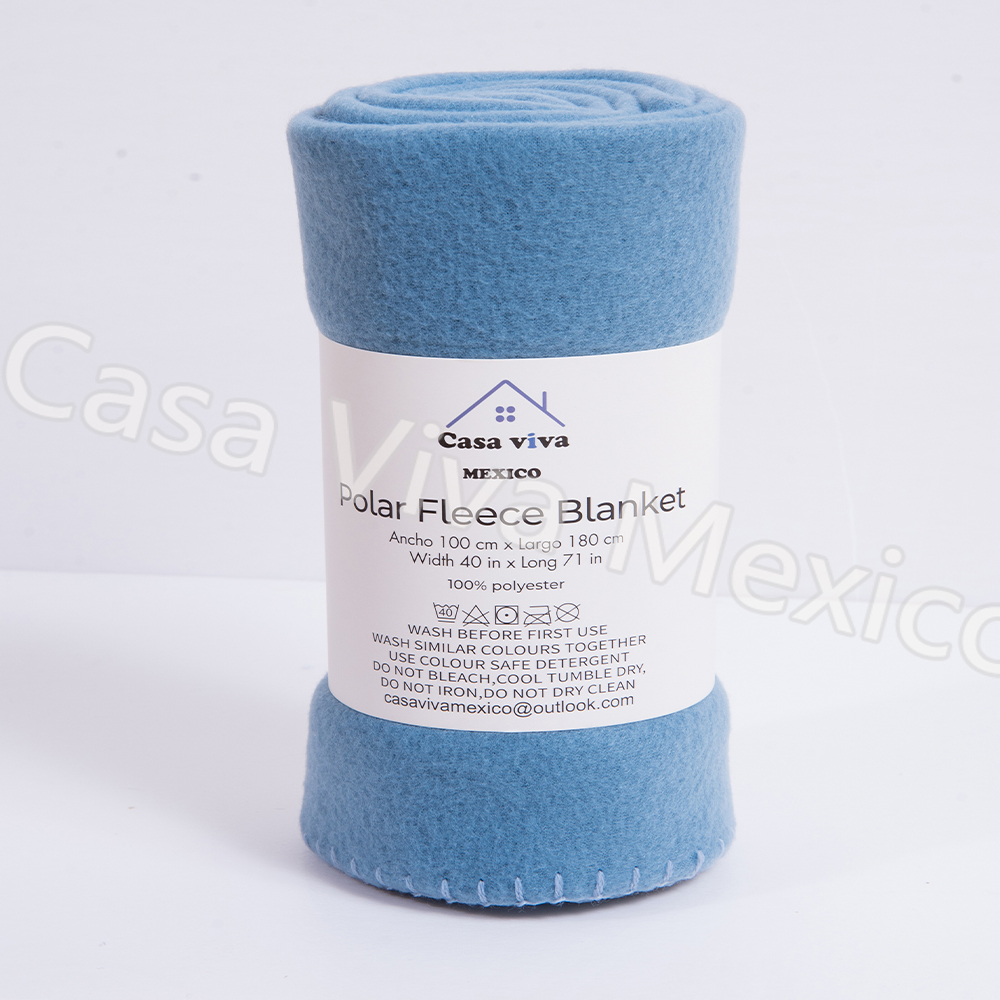 Double-sided Fleece Blanket Bedroom Blue