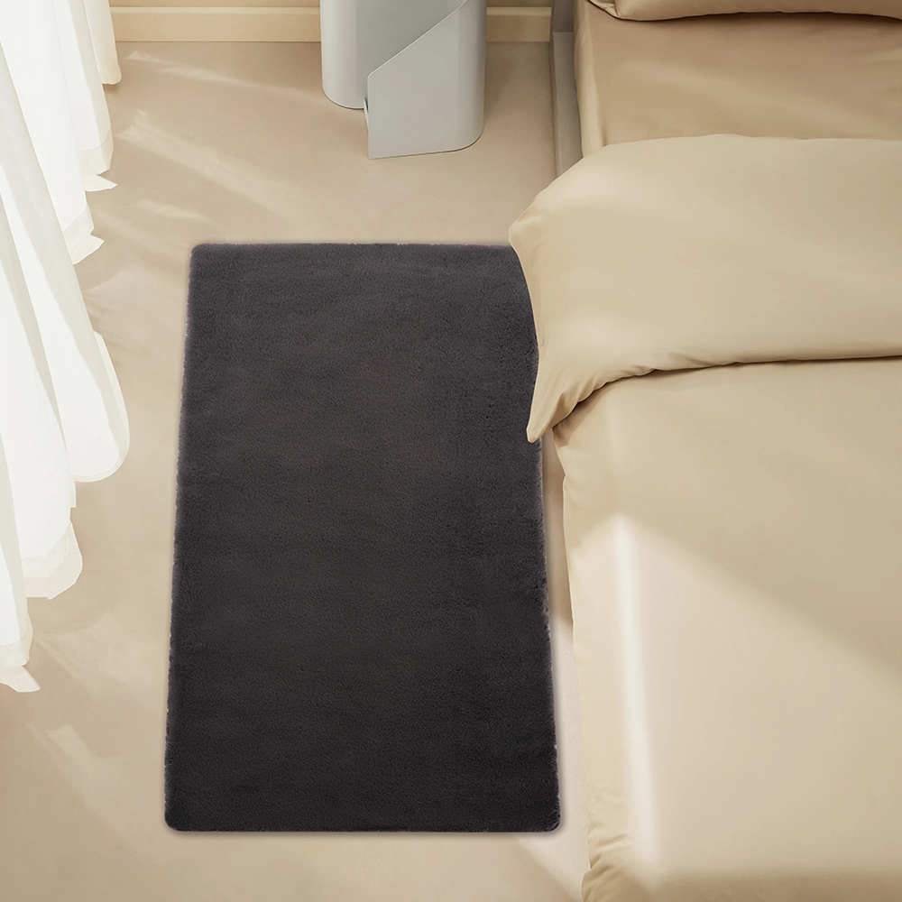 Carpet Rectangular Rug for Bedroom Living Room Black 