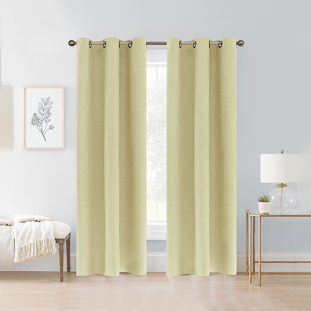 Linen Pattern Curtain Yellow