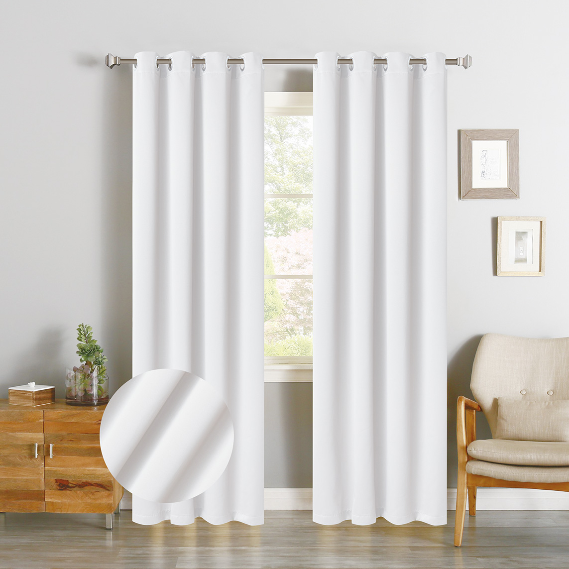 Single-side Layer Laminated Curtain Mint White BT11-0601