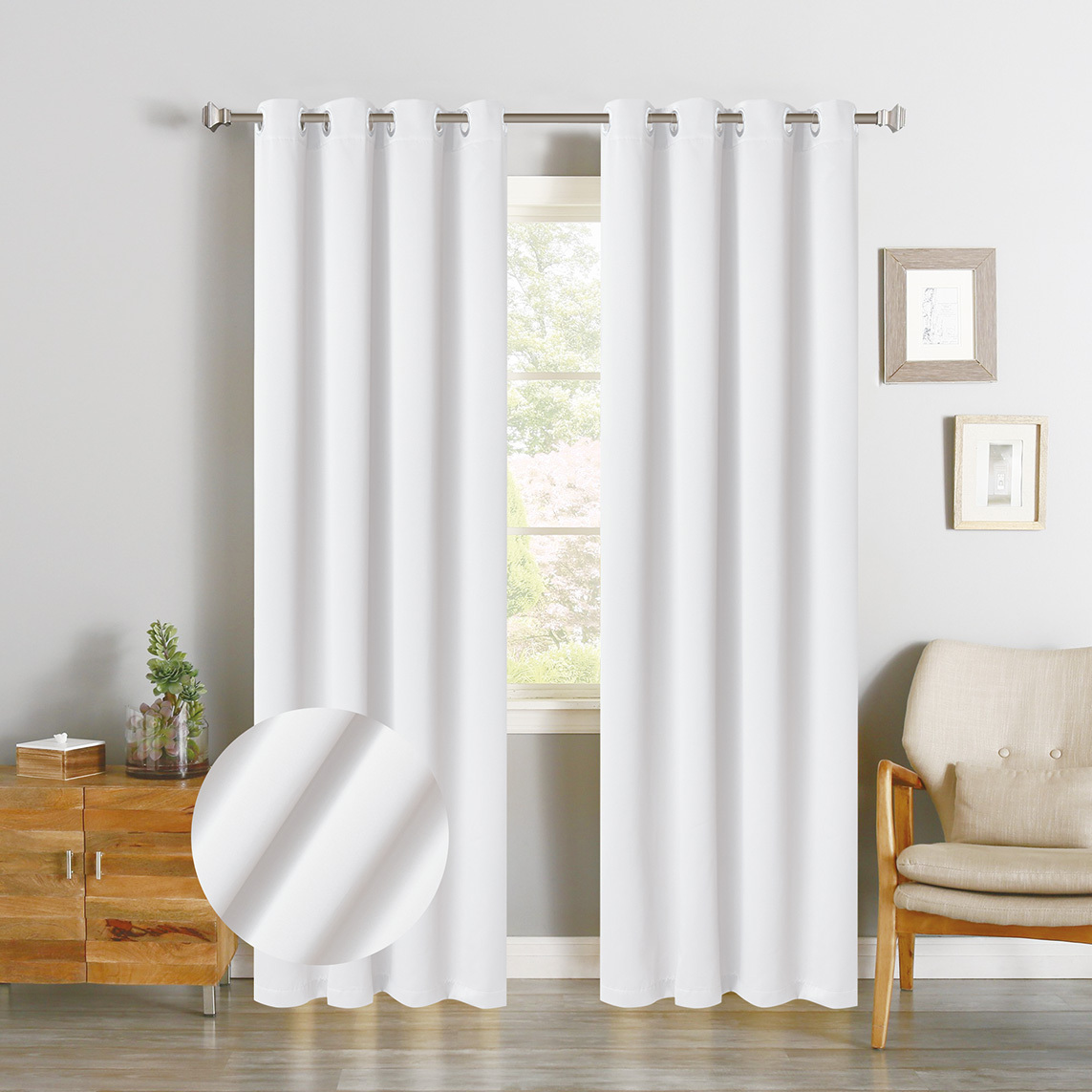 Single-side Layer Laminated Curtain Mint White BT11-0601