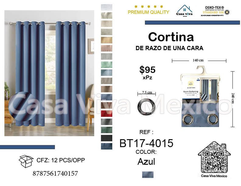 Single-side Curtain Light Blue 140*240 cm