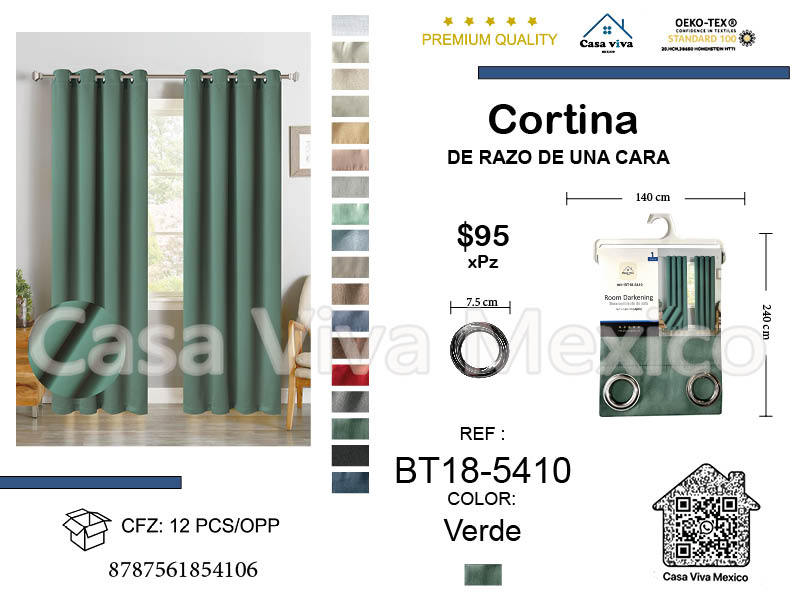 Single-side Curtain Light Green 140*240 cm