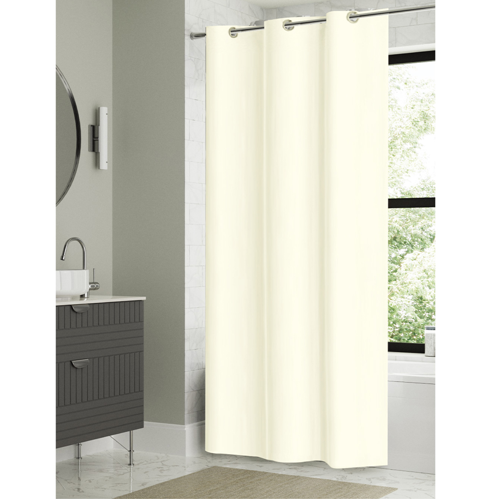 Brushed Fabric Shower Curtain Pearl