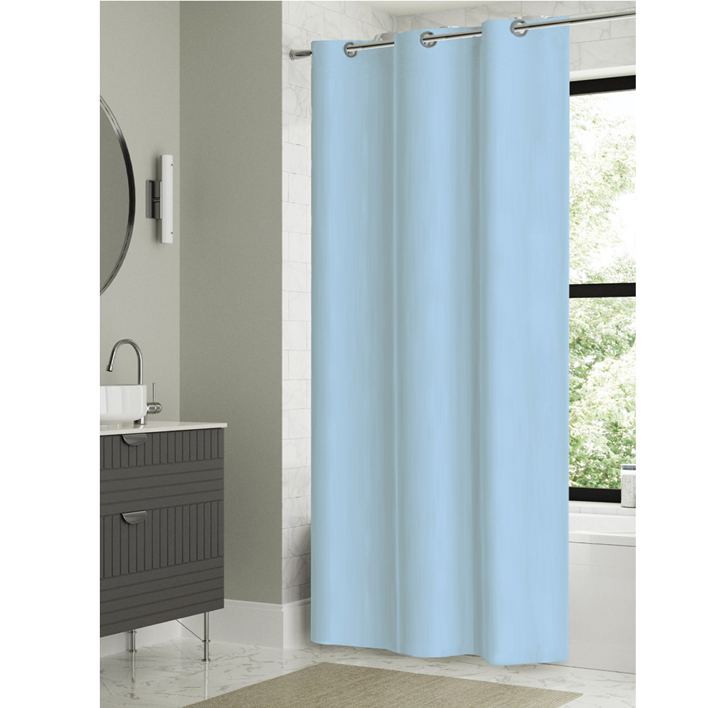 Brushed Fabric Shower Curtain Blue
