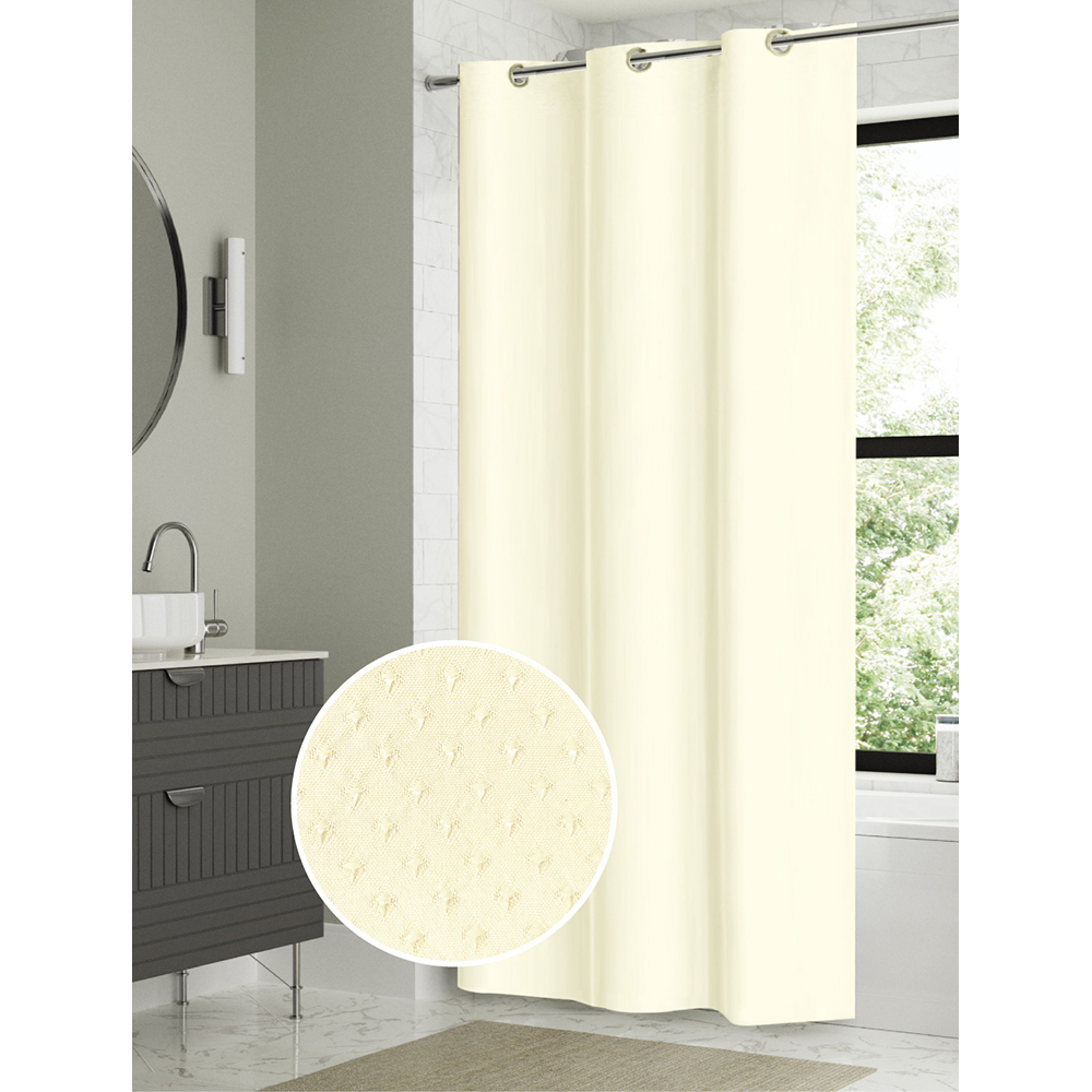 Curtain Badroom Jackquard White