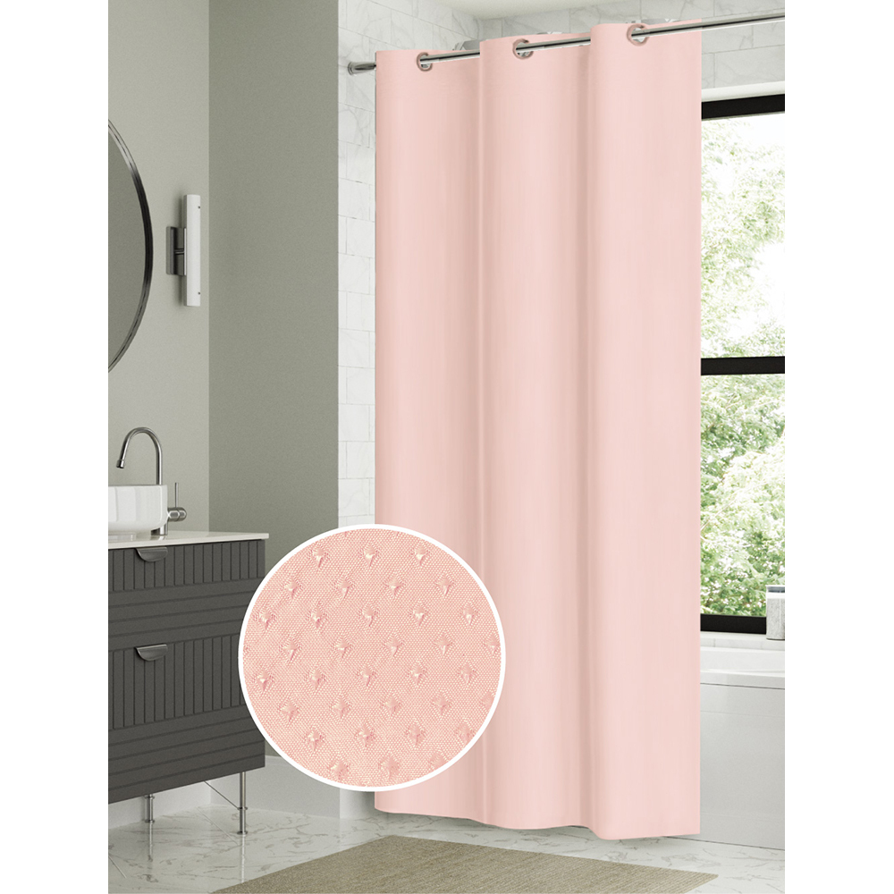 Curtain Badroom Jackquard Pink