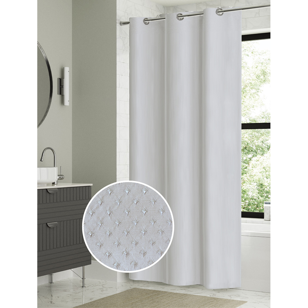 Curtain Badroom Jackquard Blue Gray