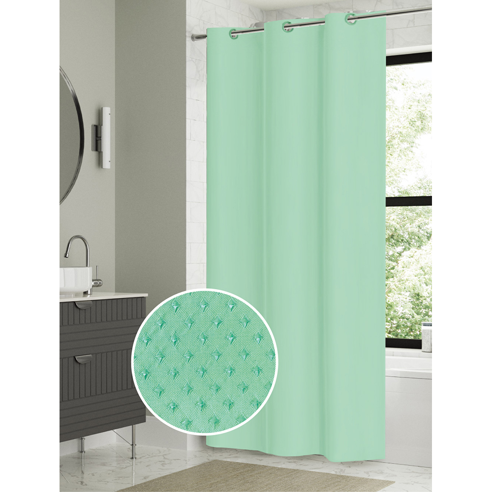 Curtain Badroom Jackquard Mint Green