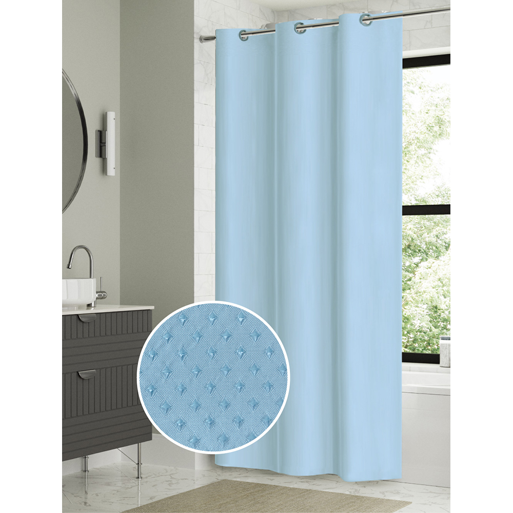Curtain Badroom Jackquard Light Blue