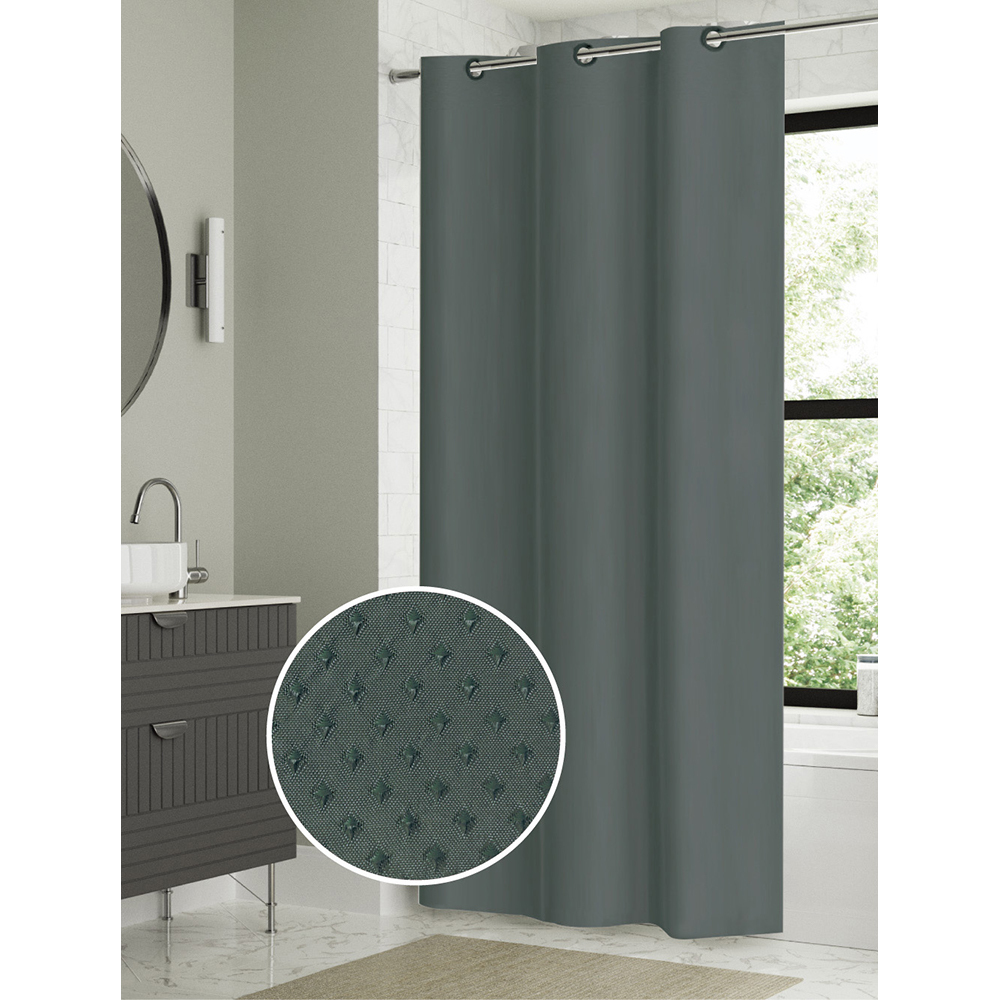 Curtain Badroom Jackquard Blue Gray