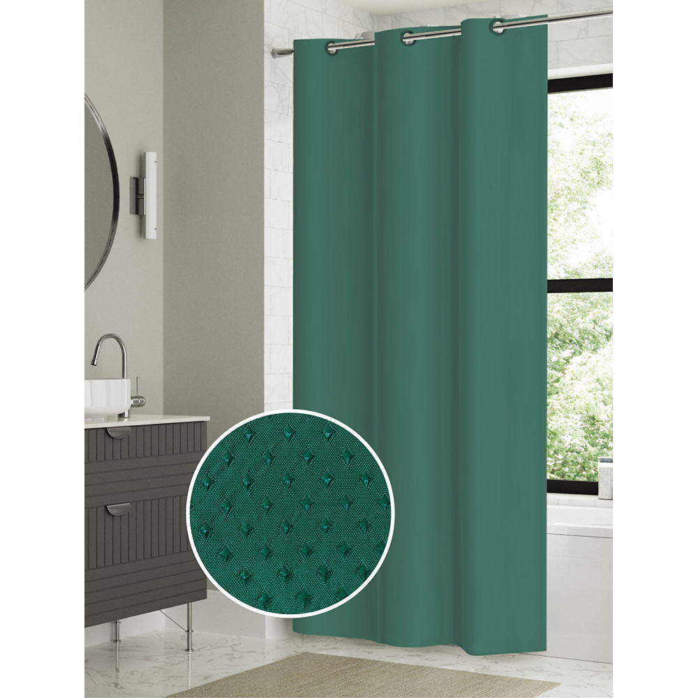 Curtain Badroom Jackquard Green
