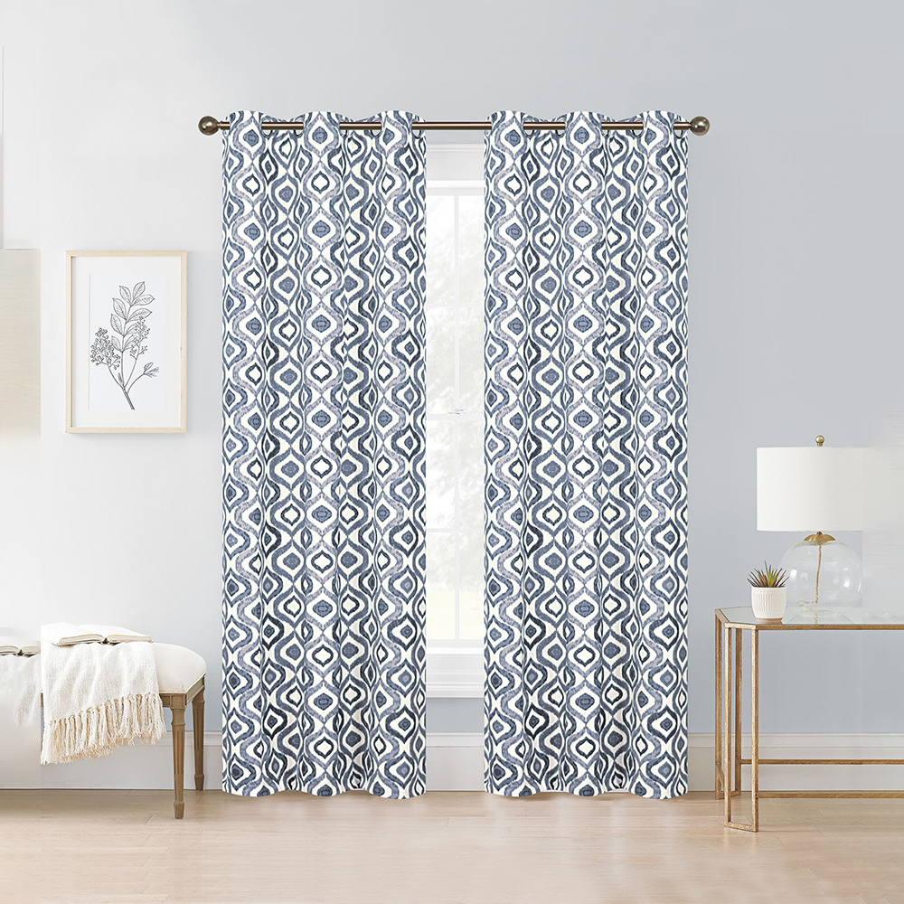 Linen Pattern Curtain Gray