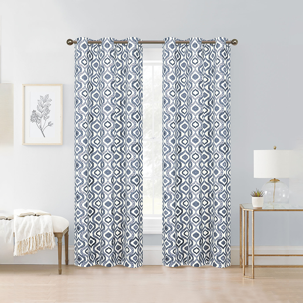 Linen Pattern Curtain Gray