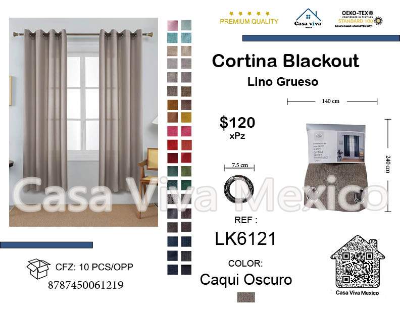 Thick Linen Curtains Dark Khaki 140*240 cm
