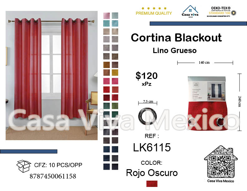 Thick Linen Curtains Dark Red 140*240 cm
