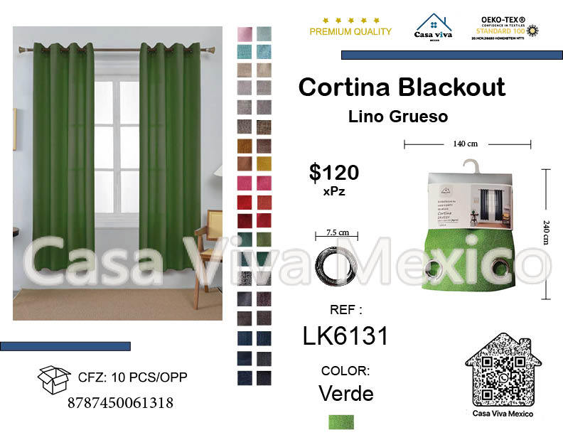 Thick Linen Curtains Green 140*240 cm