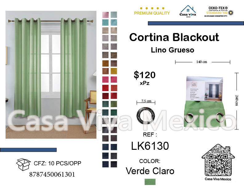 Thick Linen Curtains Light Green 140*240 cm