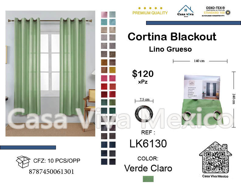 Thick Linen Curtains Light Green 140*240 cm