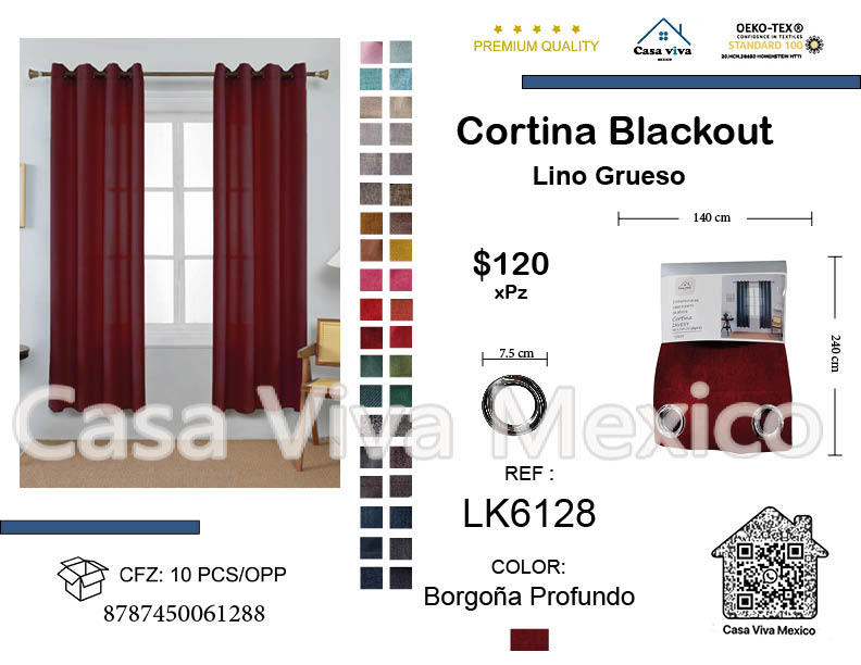 Thick Linen Curtains Deep Burgundy 140*240 cm