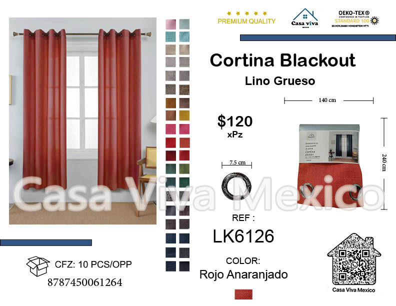 Thick Linen Curtains Orange Red 140*240 cm