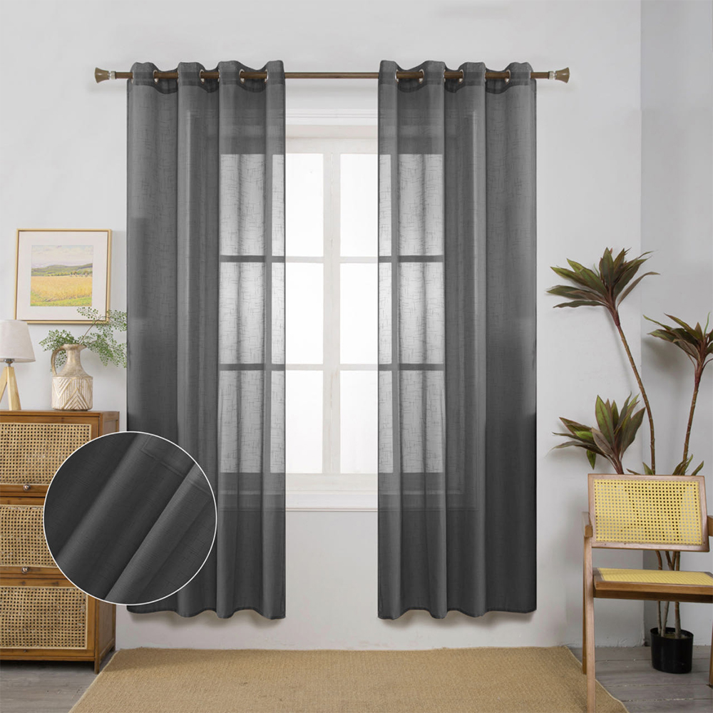 Linen Curtains Livingroom Black