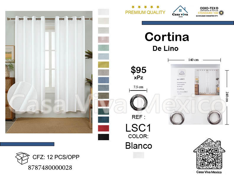 Linen Curtains Livingroom White 140*240 cm