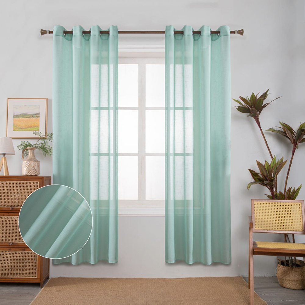 Linen Curtains Livingroom Green