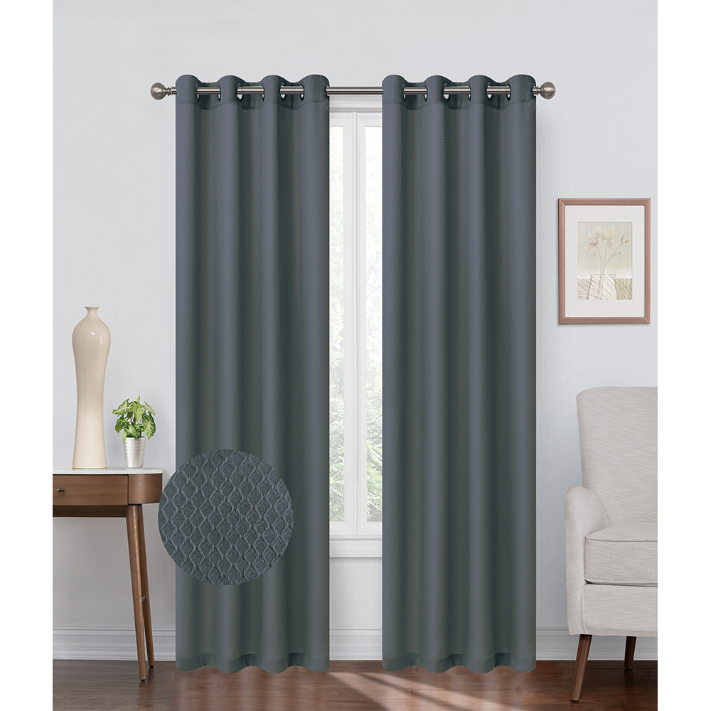 Curtain Jackquard Livingroom Gray