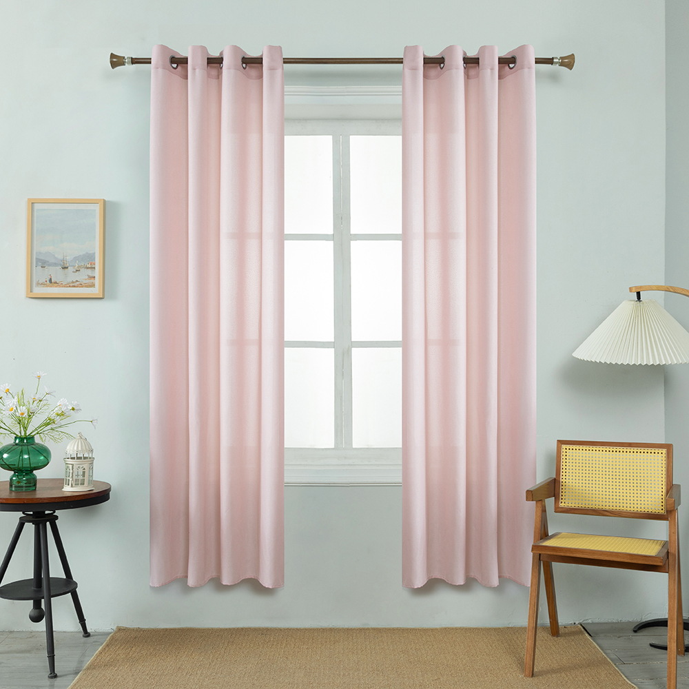 Fine Cotton and Linen Curtains Livingroom Pink