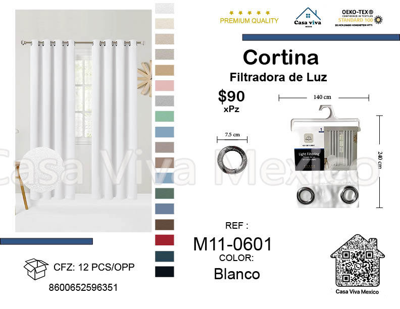 Light Filtering Curtains White 140*240 cm 