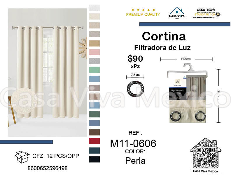 Light Filtering Curtains Pearl140*240 cm 