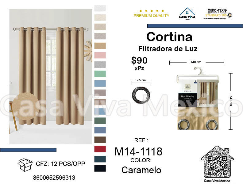 Light Filtering Curtains Caramel 140*240 cm 