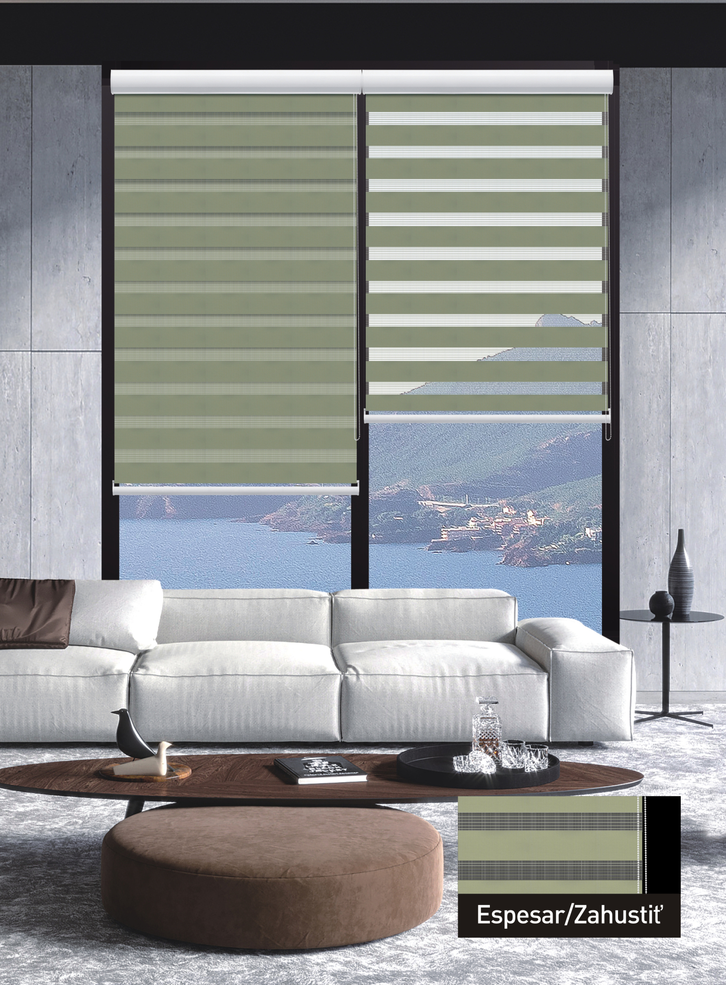 Double Layer Laminated Curtain Mint Green 80*200 cm PF05-6032