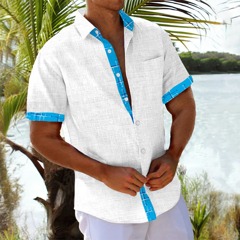Men's Stylish Geometric Print Resort Casual Shirt