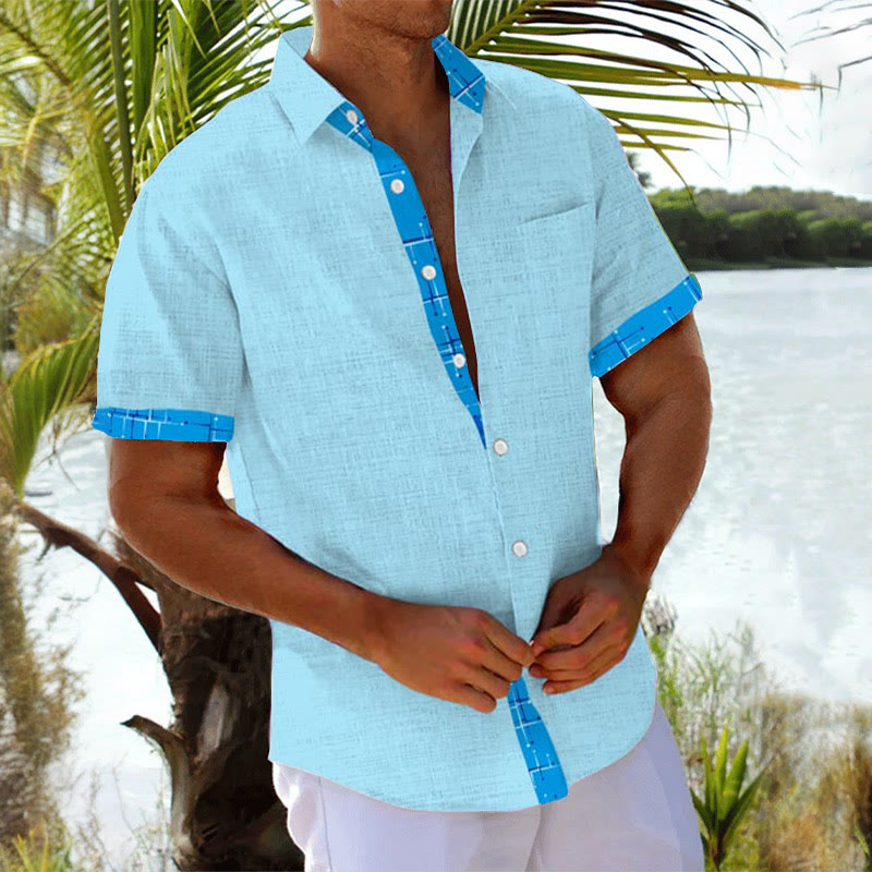 Men's Stylish Geometric Print Resort Casual Shirt