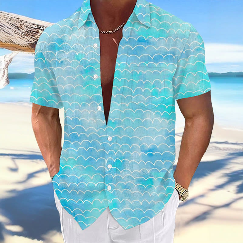 Men's Hawaiian Resort Sfumato Printed Casual Shirt