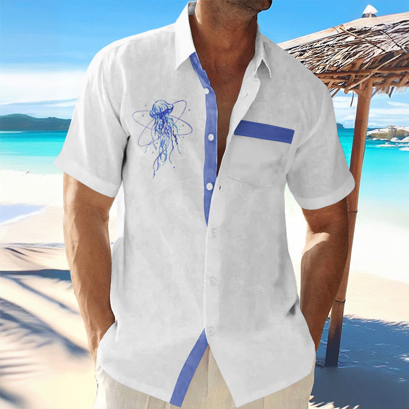 Vacation Jellyfish Print Short-sleeved Shirt