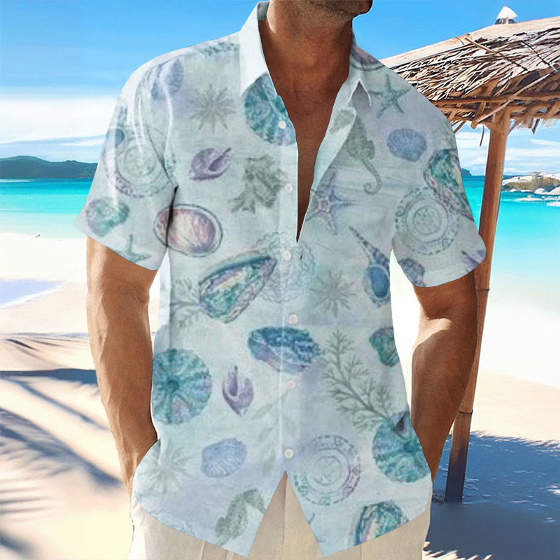 Men's Vacation Undersea Creature Print Shirt