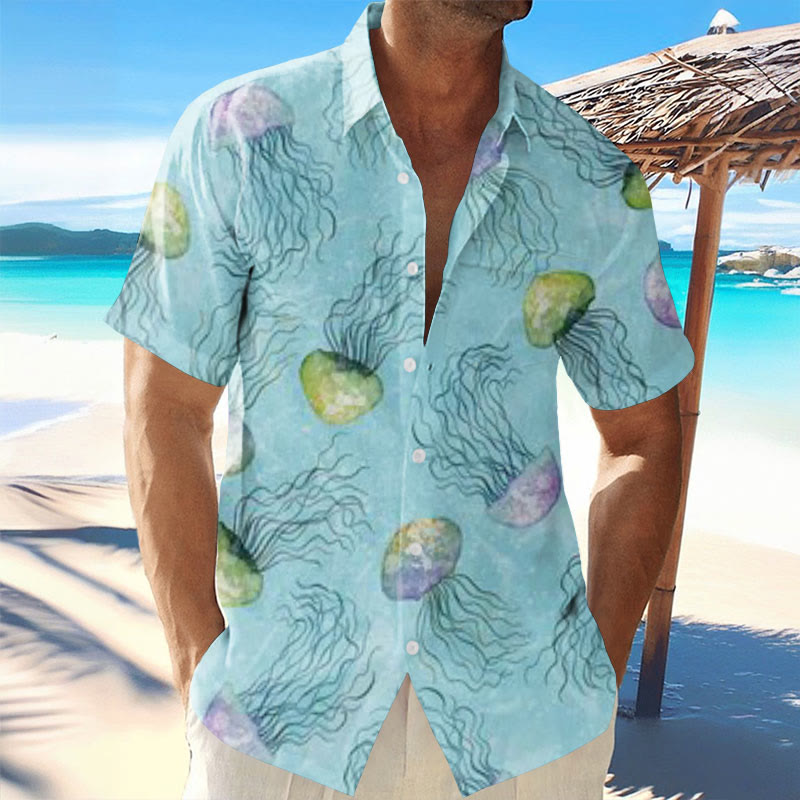 Men's Vacation Jellyfish Print Shirt