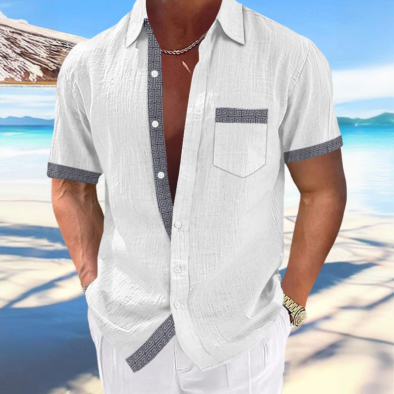 Vacation Geometric Totem Print Shirt