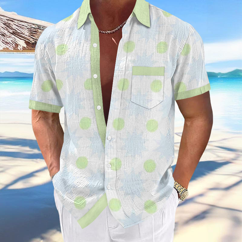 Vacation Refreshing Geometric Print Shirt