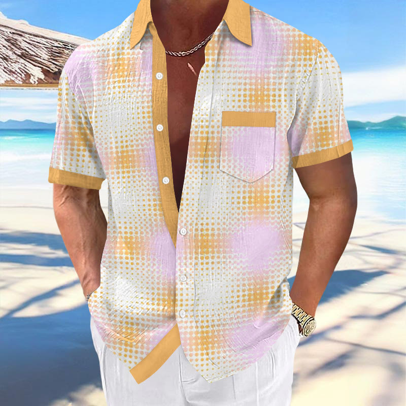 Vacation Refreshing Mosaic Plaid Print Shirt