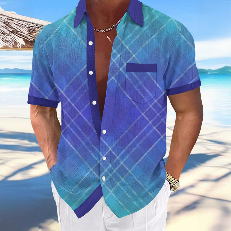 Resort Contrast Plaid Print Shirt