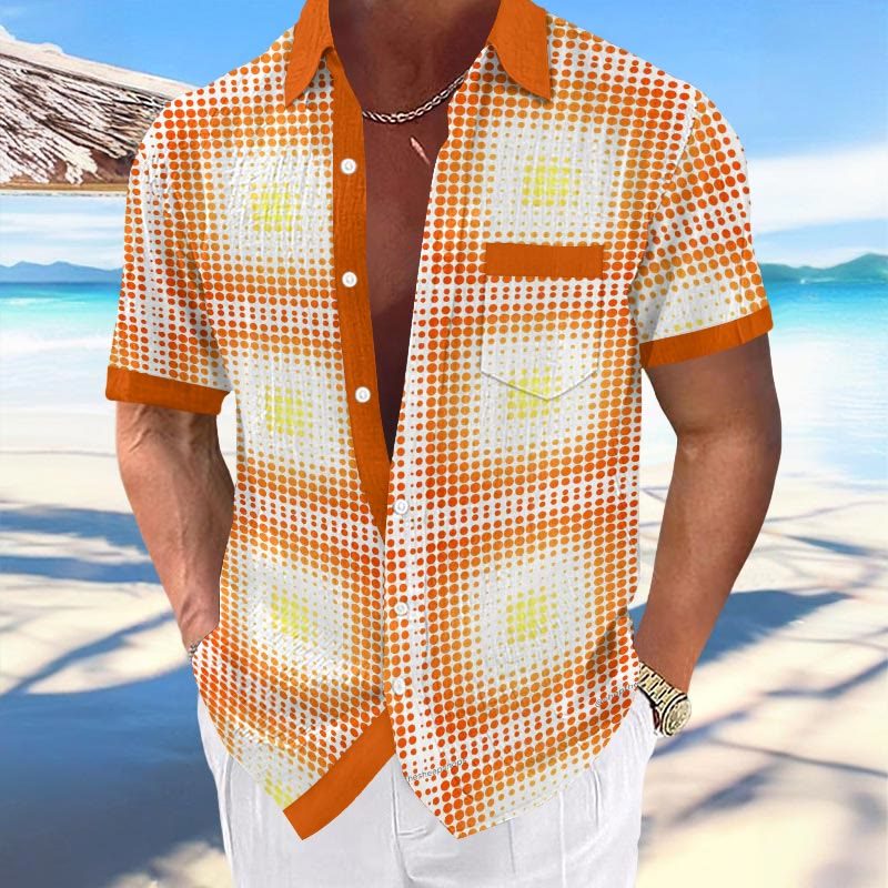Resort Mosaic Check Print Shirt